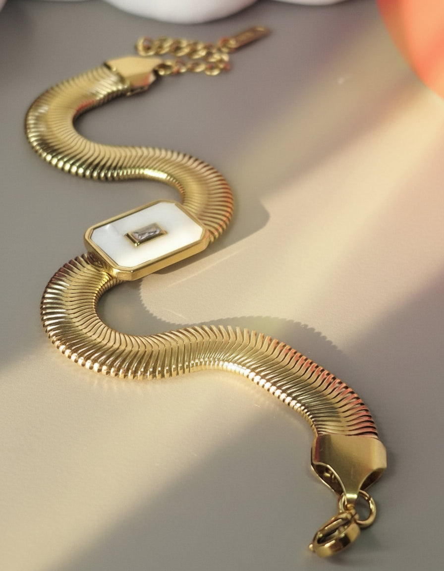 Pulsera snake white