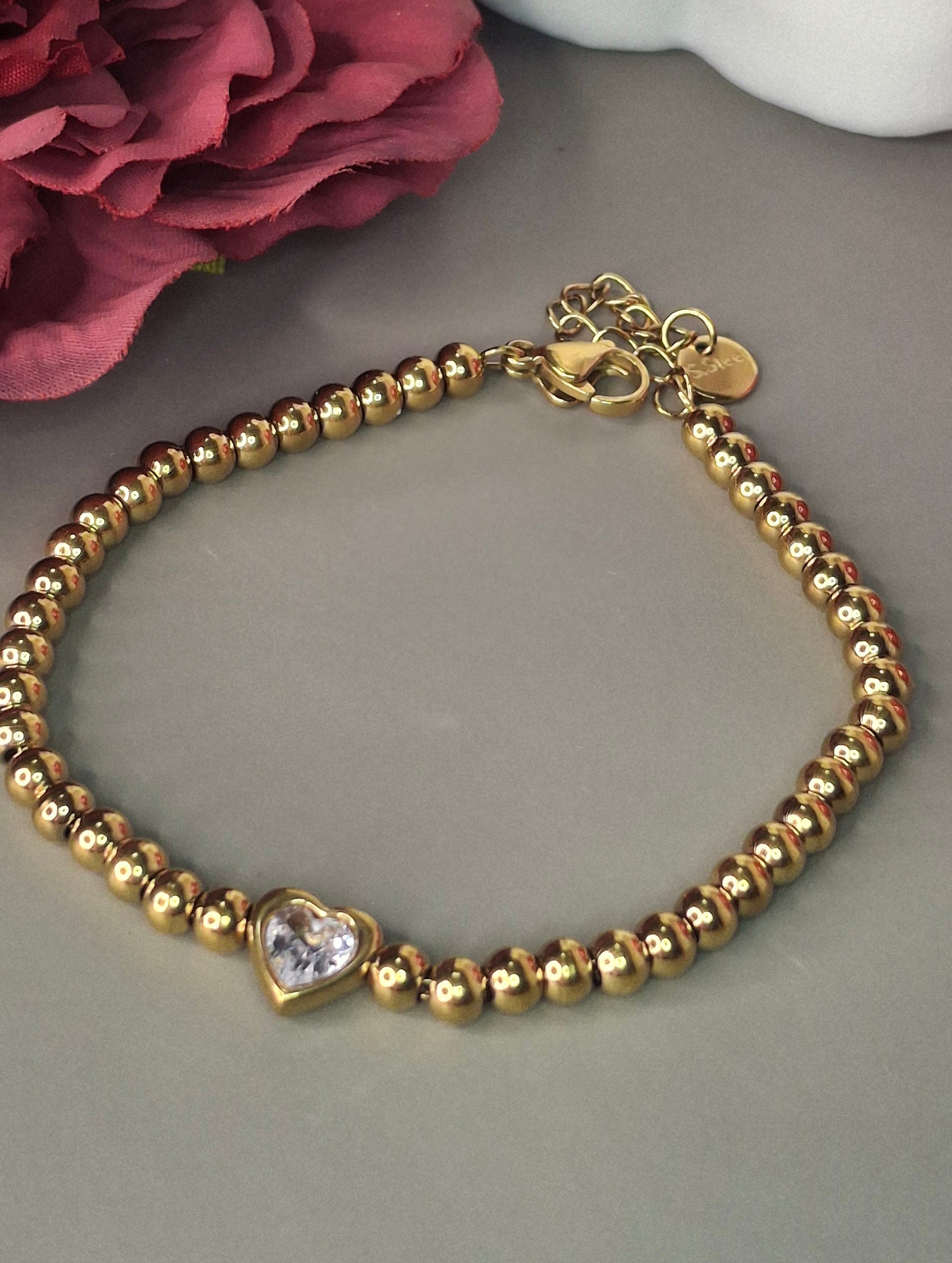 Pulsera balines corazon