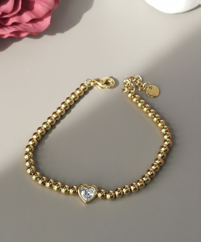 Pulsera balines corazon